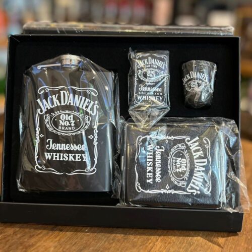 Kit Jack Daniel's Petaca + Encendedor + Porta Cigarrillos + 1 Shot + Embudo